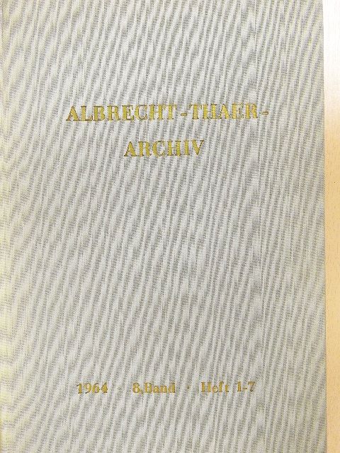 Eberhard Vetterlein - Albrecht-Thaer-archiv [antikvár]