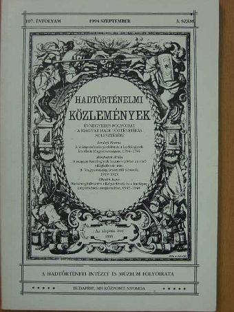 Alan Sked - Hadtörténelmi Közlemények 1994. szeptember [antikvár]