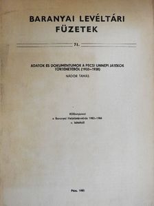 Nádor Tamás - Adatok és dokumentumok a pécsi ünnepi játékok történetéből (1933-1938) [antikvár]