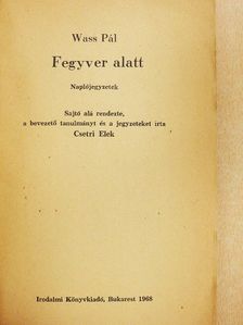 Wass Pál - Fegyver alatt [antikvár]