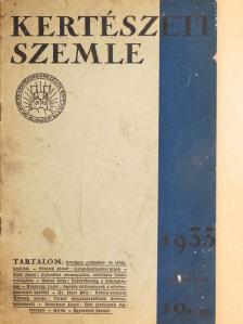 Dr. Husz Béla - Kertészeti Szemle 1933. október [antikvár]