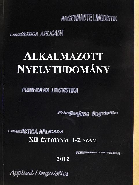 Benő Attila - Alkalmazott Nyelvtudomány 2012/1-2. [antikvár]