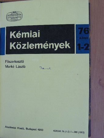 A. M. Scheutjens - Kémiai Közlemények 1993. 76. kötet 1-2. szám [antikvár]