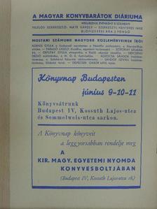 Dercsényi Dezső - Magyar Könyvbarátok Diáriuma 1938. május-július [antikvár]