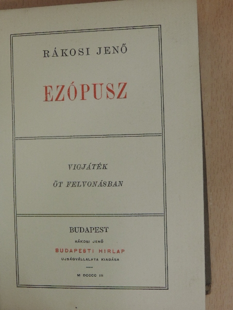 Rákosi Jenő - Ezópusz [antikvár]