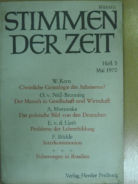 Anna Morawska - Stimmen der Zeit Mai 1970 [antikvár]