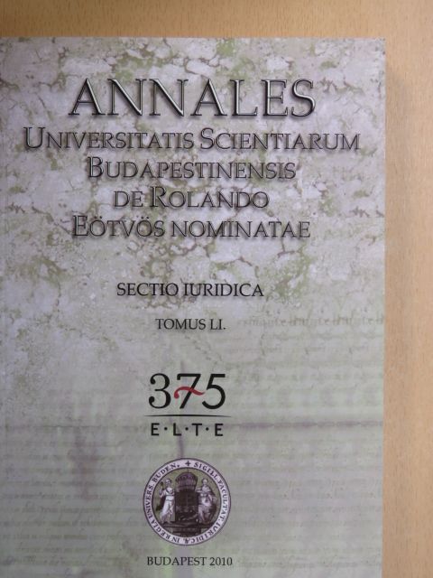 András Földi - Annales Universitatis Scientiarum Budapestinensis de Rolando Eötvös nominatae LI [antikvár]
