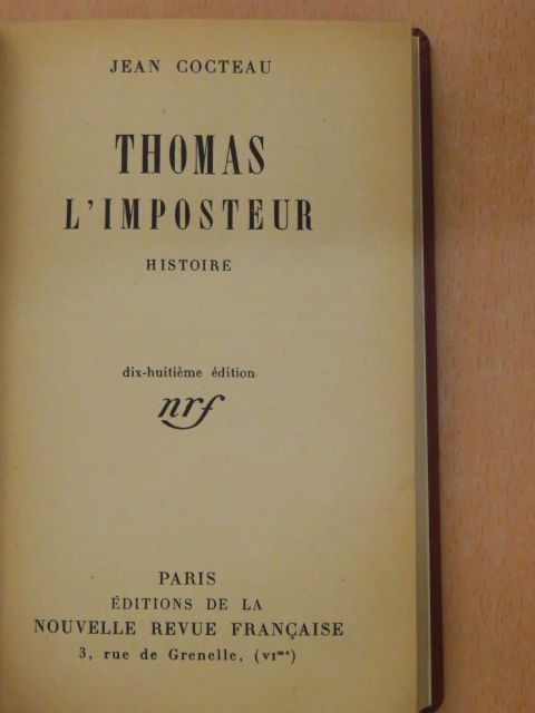 Jean Cocteau - Thomas l'imposteur [antikvár]