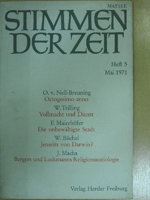 Fränzi Maierhöfer - Stimmen der Zeit Mai 1971 [antikvár]