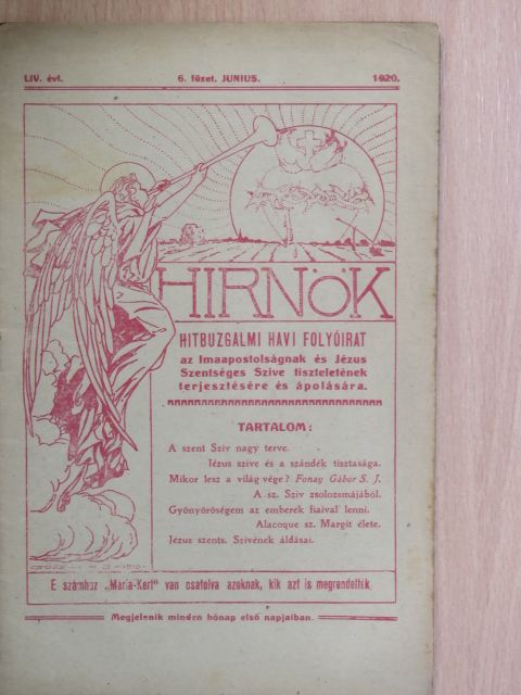 Fonay Gábor - Hirnök 1920. június [antikvár]