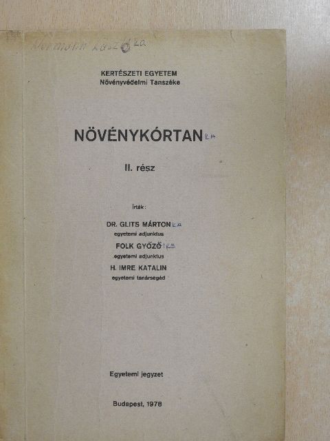 Dr. Glits Márton - Növénykórtan II. [antikvár]