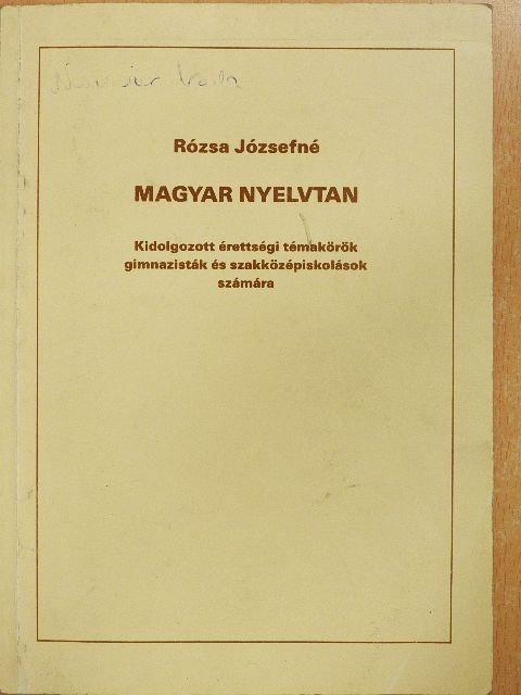 Rózsa Józsefné - Magyar nyelvtan [antikvár]