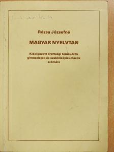 Rózsa Józsefné - Magyar nyelvtan [antikvár]