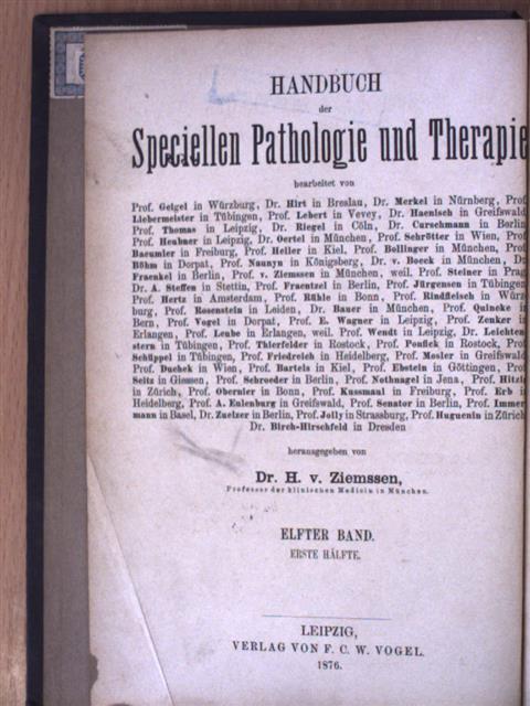 E. Hitzig - Handbuch der Speciellen Pathologie und Therapie XI/1. (töredék) [antikvár]