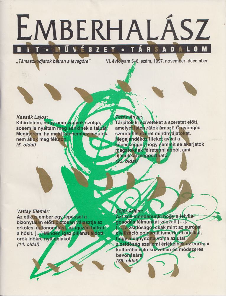J. Király István szerk. - Emberhalász VI. évfolyam 5-6. szám, 1997. november-december [antikvár]