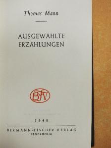 Thomas Mann - Ausgewählte Erzählungen [antikvár]