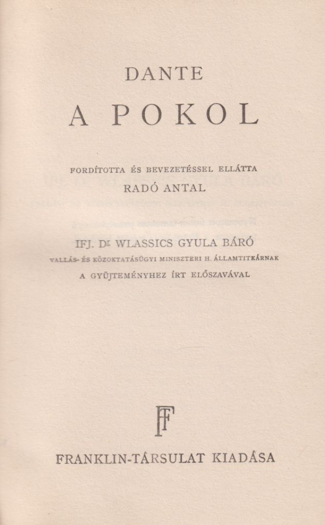 Dante Alighieri - A pokol [antikvár]