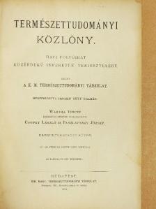 Dr. Pekár Károly - Természettudományi Közlöny 1905. (nem teljes évfolyam)/Pótfüzetek a Természettudományi Közlönyhöz 1905. január-december [antikvár]