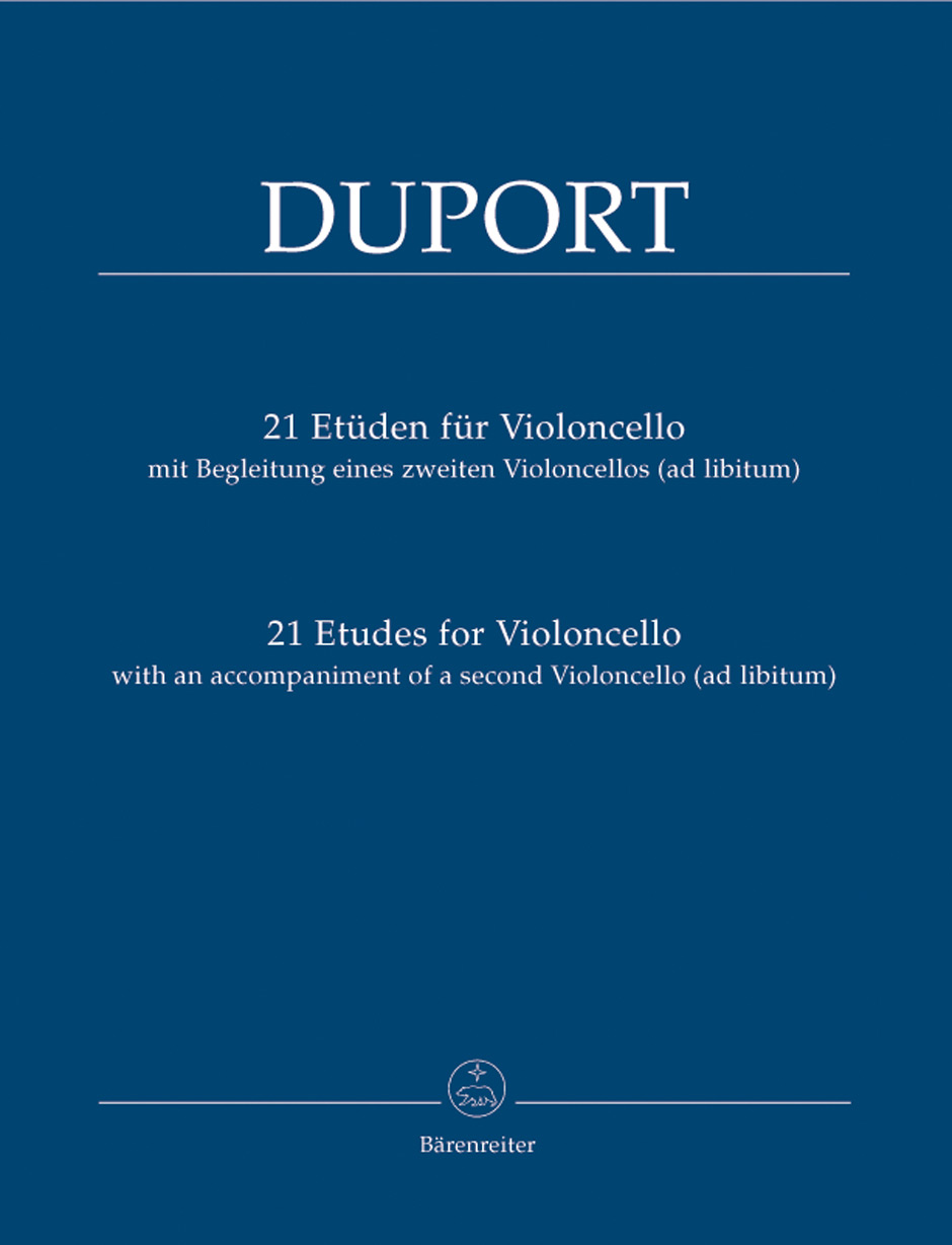 DUPORT - 21 ETÜDEN FÜR VIOLONCELLO MIT BEGLEITUNG EINES ZWEITEN VIOLONCELLOS(AD LIB.