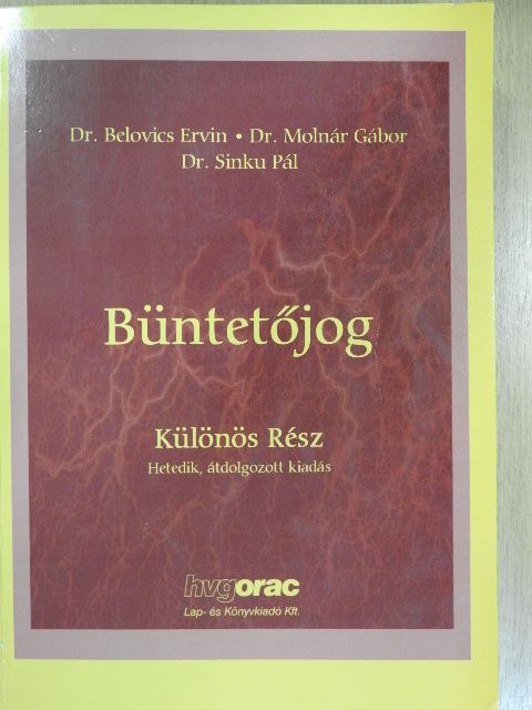 Dr. Belovics Ervin - Büntetőjog [antikvár]
