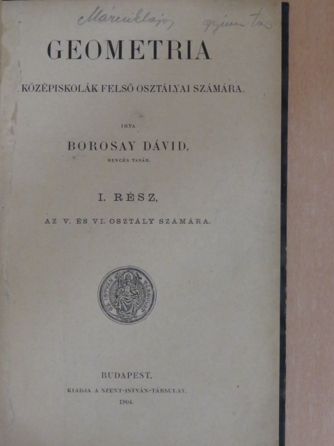 Borosay Dávid - Geometria I. [antikvár]