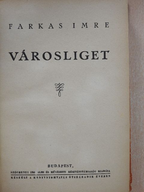 Farkas Imre - Városliget [antikvár]