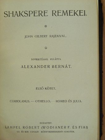 Shakespeare - Shakspere remekei I. [antikvár]