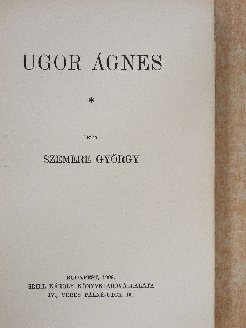 Szemere György - Ugor Ágnes [antikvár]