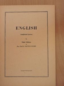 Dr. Bíró Lajos Pál - English V. [antikvár]