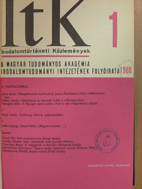 Babits Mihály - Irodalomtörténeti Közlemények 1980/1-6. [antikvár]