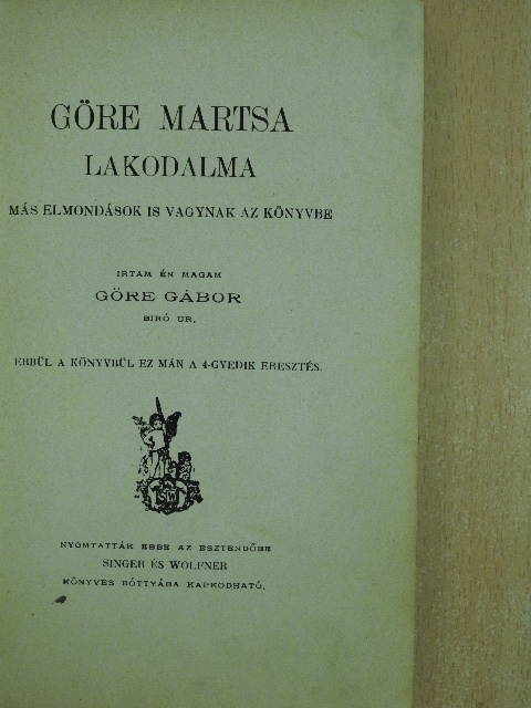 Gárdonyi Géza - Göre Martsa lakodalma [antikvár]