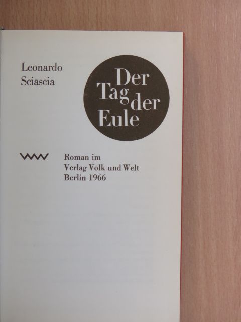Leonardo Sciascia - Der Tag der Eule [antikvár]