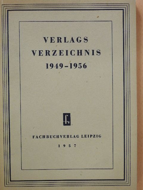 Verlags-verzeichnis 1949-1956 [antikvár]
