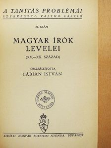 Fábián István - Magyar írók levelei [antikvár]