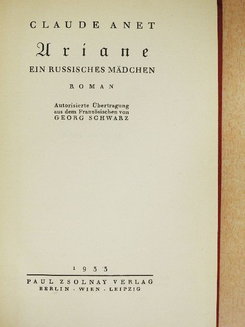 Claude Anet - Ariane (gótbetűs) [antikvár]