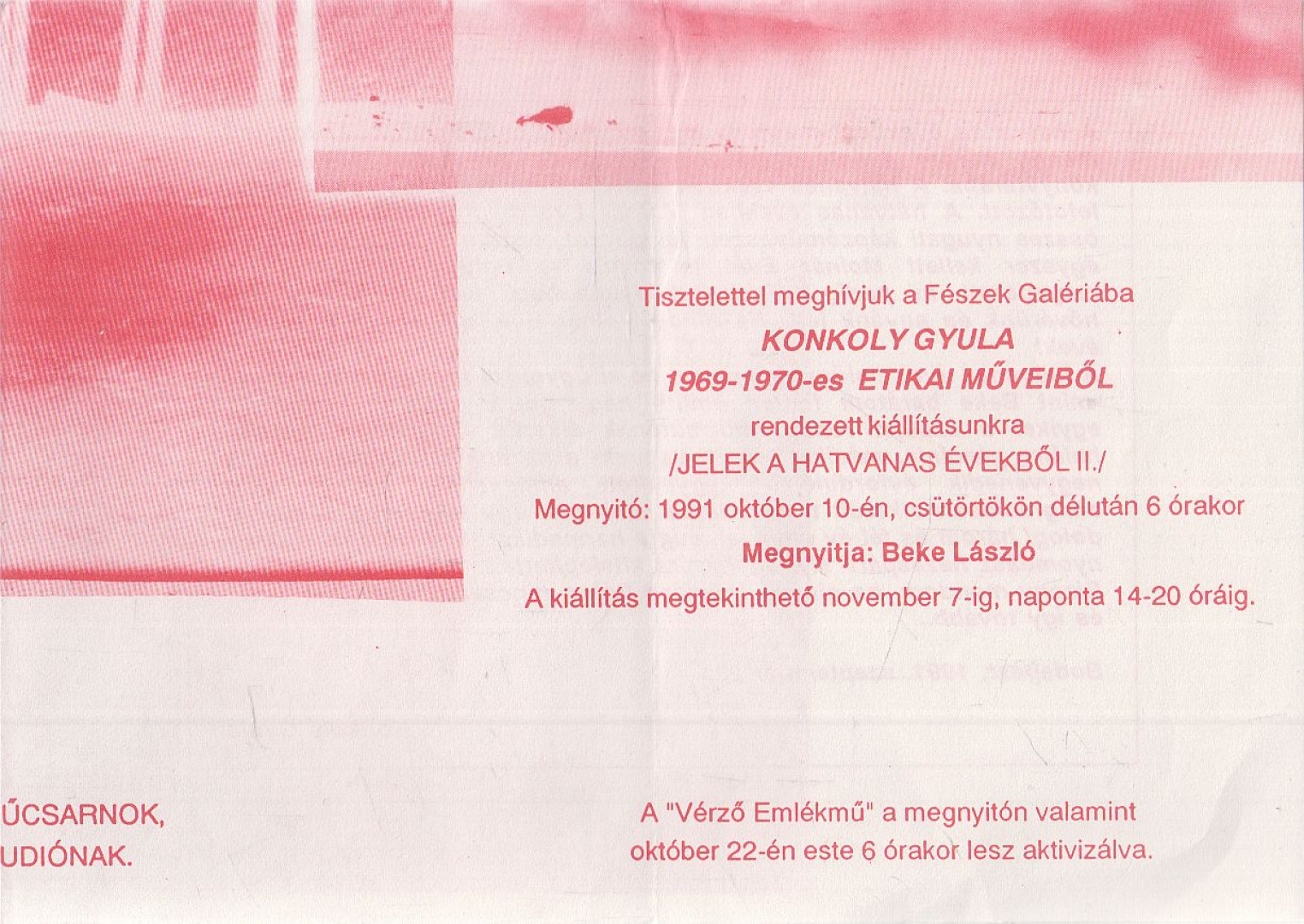 BEKE LÁSZLÓ - Konkoly Gyula (kiállítási meghívó) [antikvár]