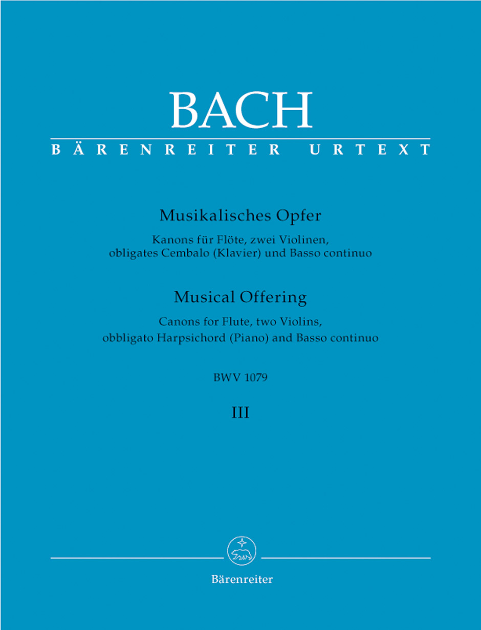 J. S. Bach - MUSIKALISCHES OPFER HEFT 3:KANONS FÜR FL.2 VIOL.OBL.CEMB.(KLAV.) U.B.C.