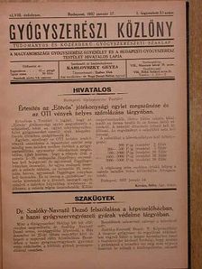 Gyógyszerészi Közlöny 1932. január-november (nem teljes évfolyam) [antikvár]