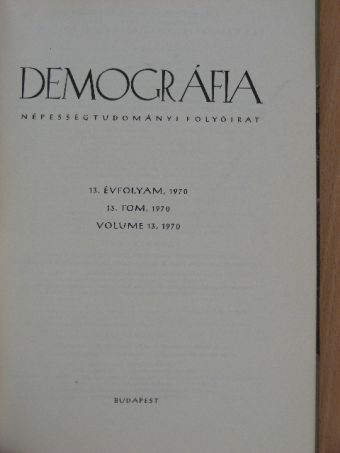 A. Romaniuk - Demográfia 1970/1.-4. [antikvár]