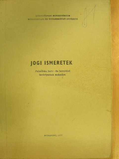 Dr. Bartus Imre - Jogi ismeretek [antikvár]