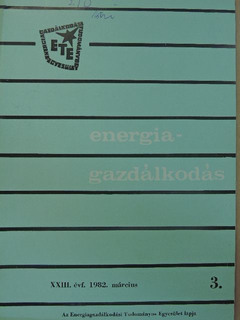 Dékán János - Energiagazdálkodás 1982. március [antikvár]