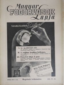 prof. dr. Charles Gougerot - Magyar Fogorvosok Lapja 1939. április 10. [antikvár]