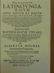 Szenci Molnár Albert - Dictionarium Latinoungaricum [antikvár]
