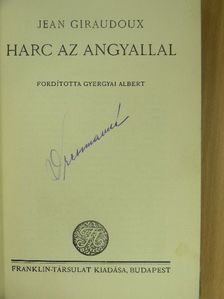 Jean Giraudoux - Harc az angyallal [antikvár]