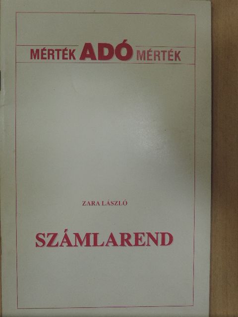 Zara László - Számlarend [antikvár]