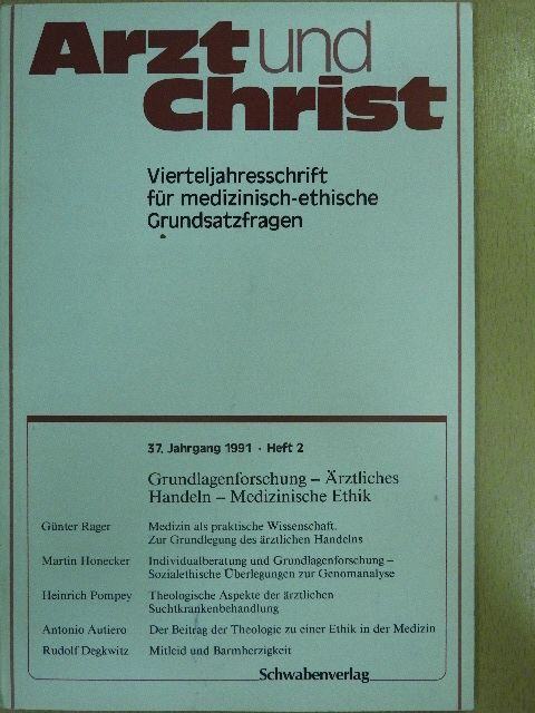 Antonio Autiero - Arzt und Christ 1991/2 [antikvár]