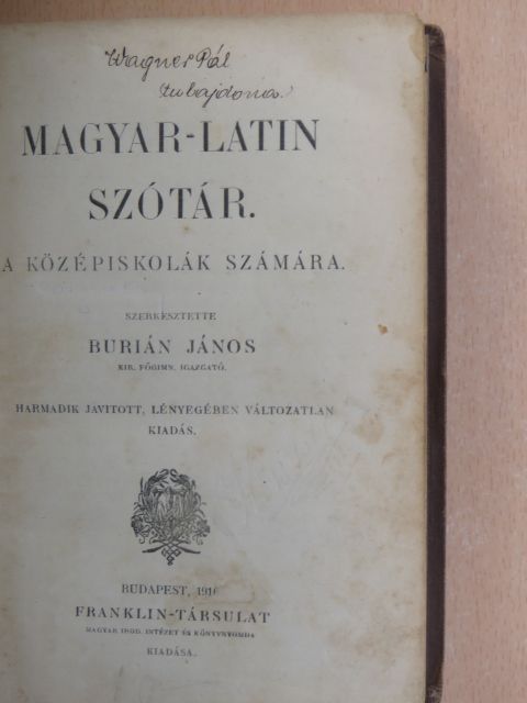 Magyar-latin szótár [antikvár]