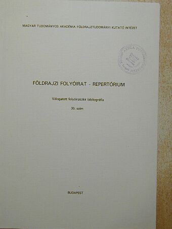 Földrajzi folyóirat - Repertórium [antikvár]