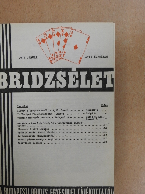 Bridzsélet 1977. (nem teljes évfolyam)/1978. január-december [antikvár]