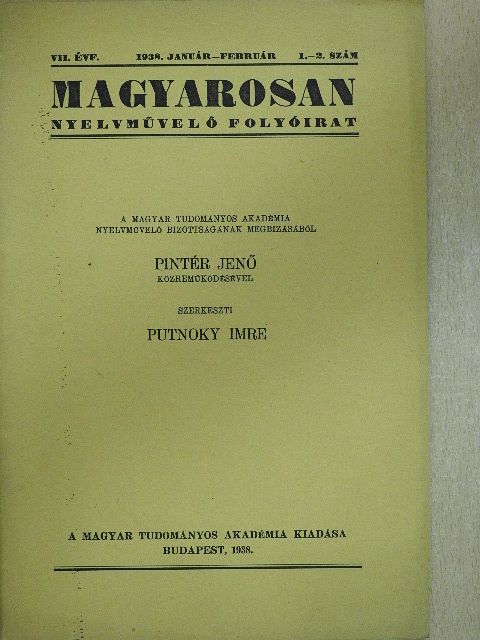 B. L. - Magyarosan 1938. január-február [antikvár]